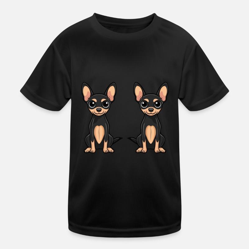 Pinscher Hund Comic Kinder Funktions-T-Shirt