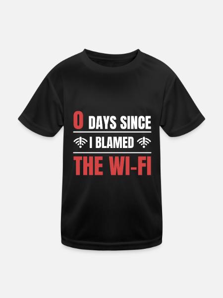 Technical Support 0 Days Since My Last PC Crash - Kids Functional T-Shirt - black - Front