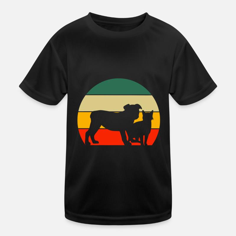 Retro Hunde Katze Kinder Funktions-T-Shirt