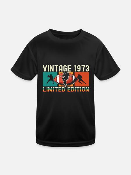 Footballs Birthday Limited Edition Vintage 1973 - Kinder Funktions-T-Shirt - Schwarz - Vorne