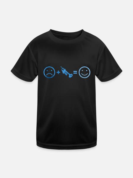 Trompettiste Hommes Trompette Jazz Trompettiste - T-shirt sport Enfant - noir - Devant