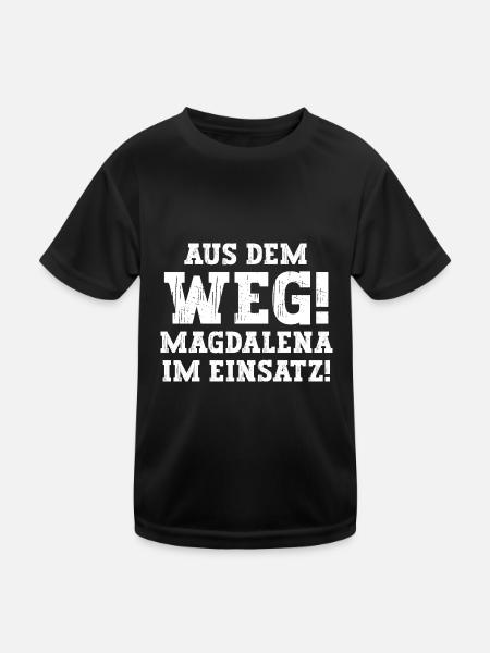 Magdalena Lustiger Spruch Vorname Name Magdalena - Kinder Funktions-T-Shirt - Schwarz - Vorne