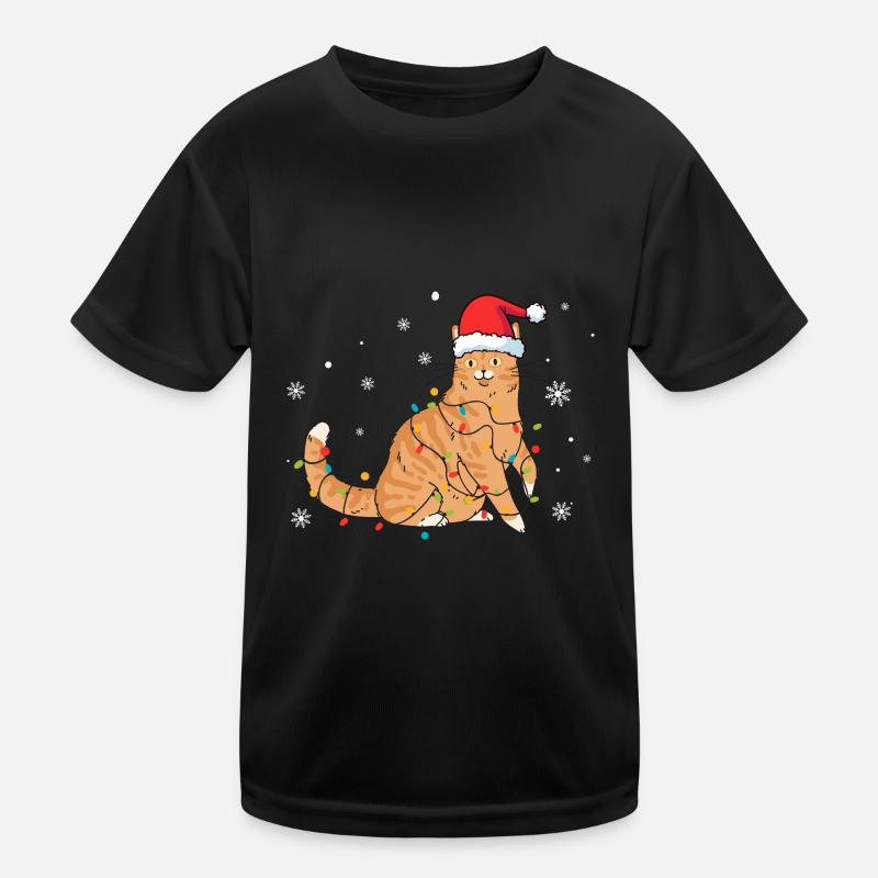 Chat Noël T-shirt sport Enfant