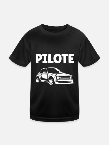 Humour pilote de rallye - T-shirt sport Enfant - noir - Devant