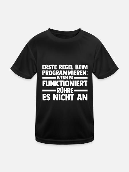 Programmieren Entwickler Coder Programmierer - Kinder Funktions-T-Shirt - Schwarz - Vorne
