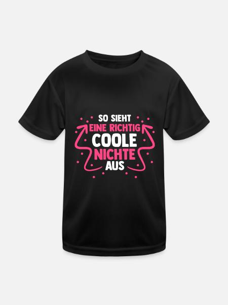 Coole Nichte - Kinder Funktions-T-Shirt - Schwarz - Vorne