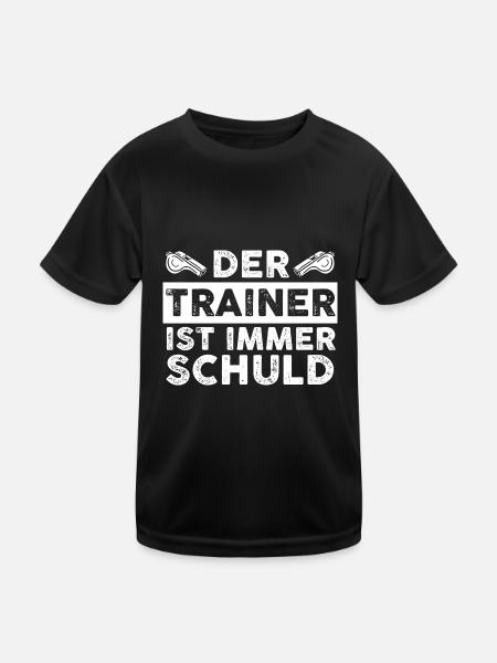 Sportmannschaft Trainer - Kinder Funktions-T-Shirt - Schwarz - Vorne