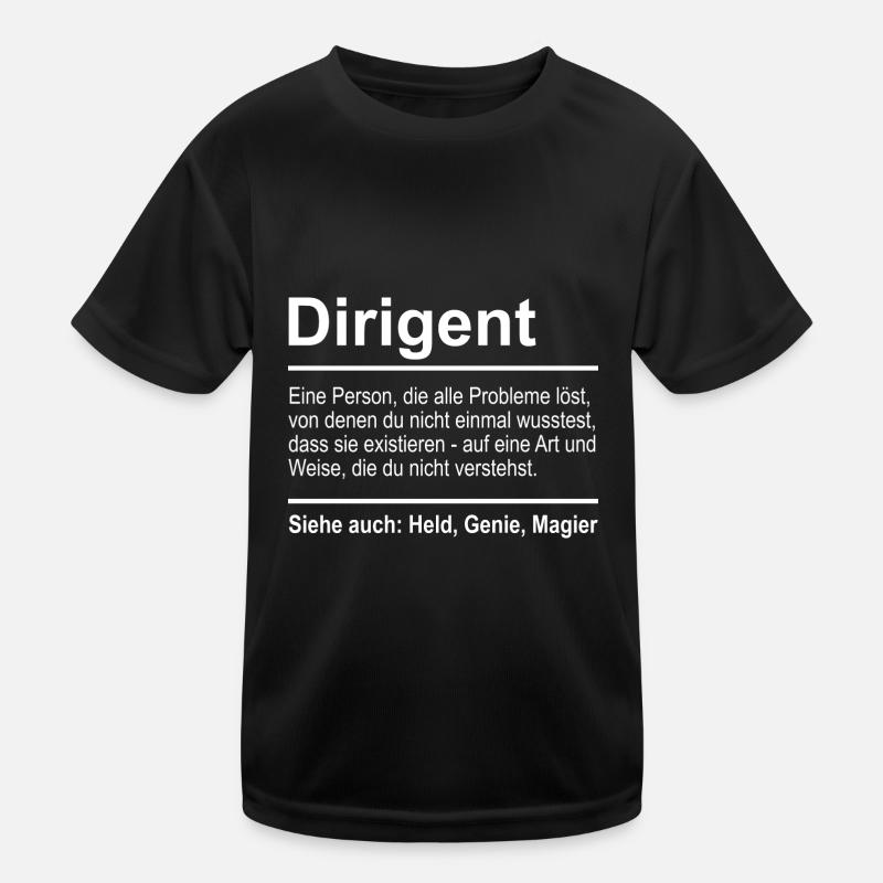 Dirigent - Kinder Funktions-T-Shirt - Schwarz