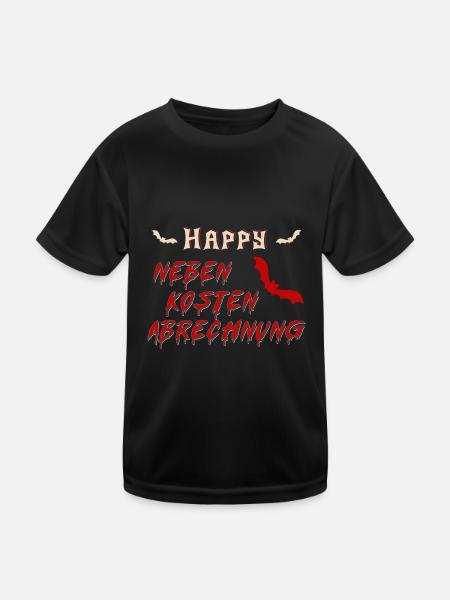 nebenkostenabrechnung boo halloween party - Kinder Funktions-T-Shirt - Schwarz - Vorne