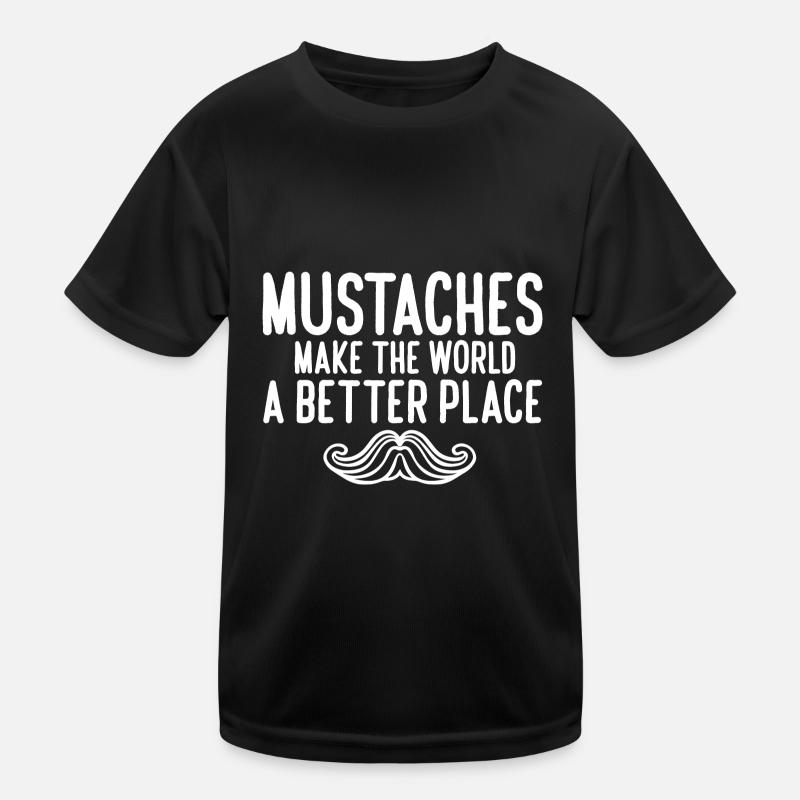 Mustaches Make The World A Better Place Handlebar Kids Functional T-Shirt