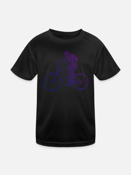 VTT Hommes VTT Cycliste Vélo de montagne - T-shirt sport Enfant - noir - Devant