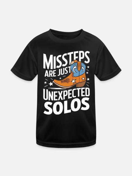 Line Dancing Dancing Dancers - Kids Functional T-Shirt - black - Front