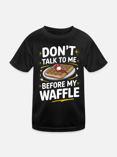 Gaufres Bonbons pour le petit-déjeuner - T-shirt sport Enfant - noir - Devant