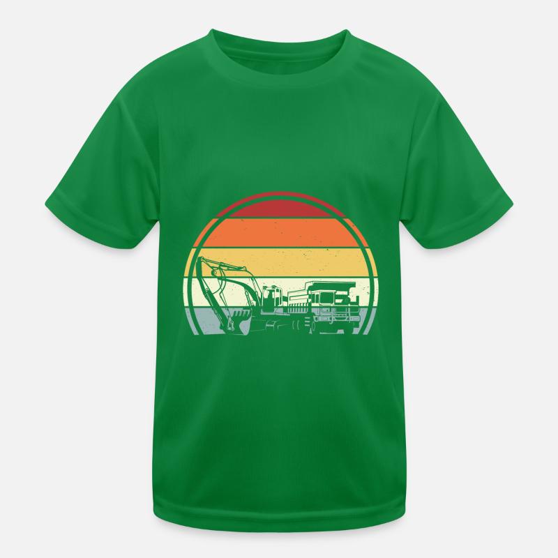 Excavator construction site Kids Functional T-Shirt