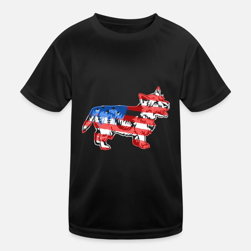 Norfolk Terrier Norfolk Terrier Flag Kids Functional T-Shirt