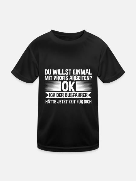 Bus Busfahrer - Kinder Funktions-T-Shirt - Schwarz - Vorne