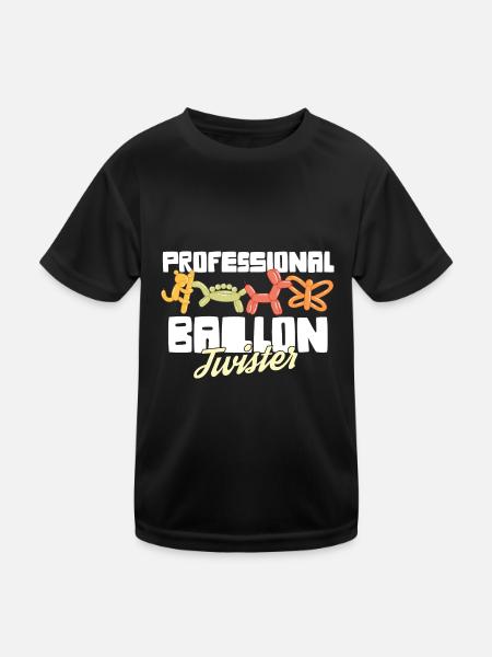 Professional Balloon Animal Twister Circus - Kids Functional T-Shirt - black - Front