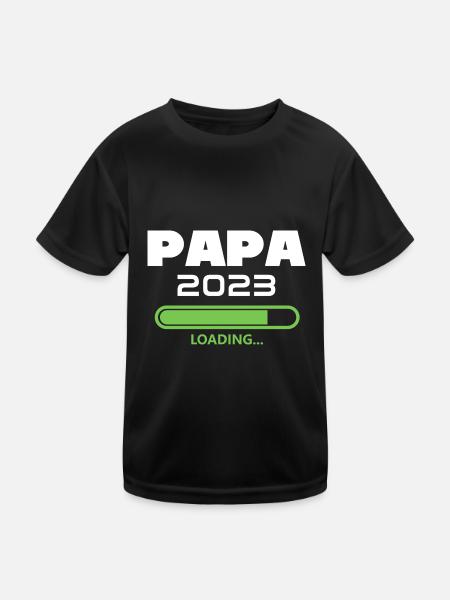Papa 2023 Loading future dad 2023 - Kids Functional T-Shirt - black - Front
