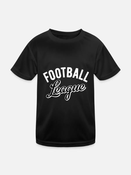Football League - Kinder Funktions-T-Shirt - Schwarz - Vorne