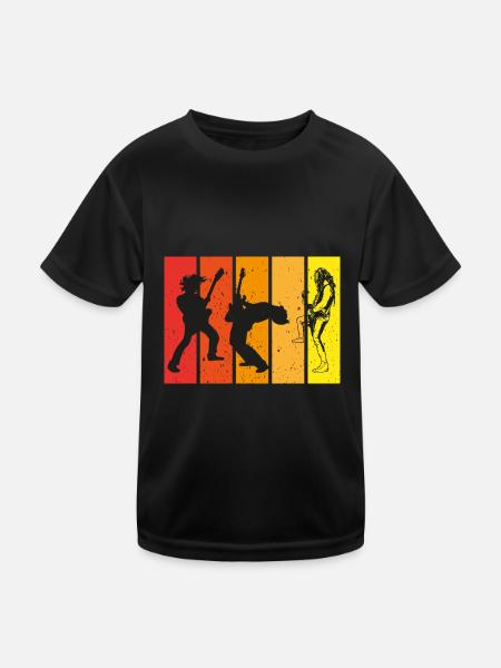 Guitariste, bassiste, guitariste - T-shirt sport Enfant - noir - Devant