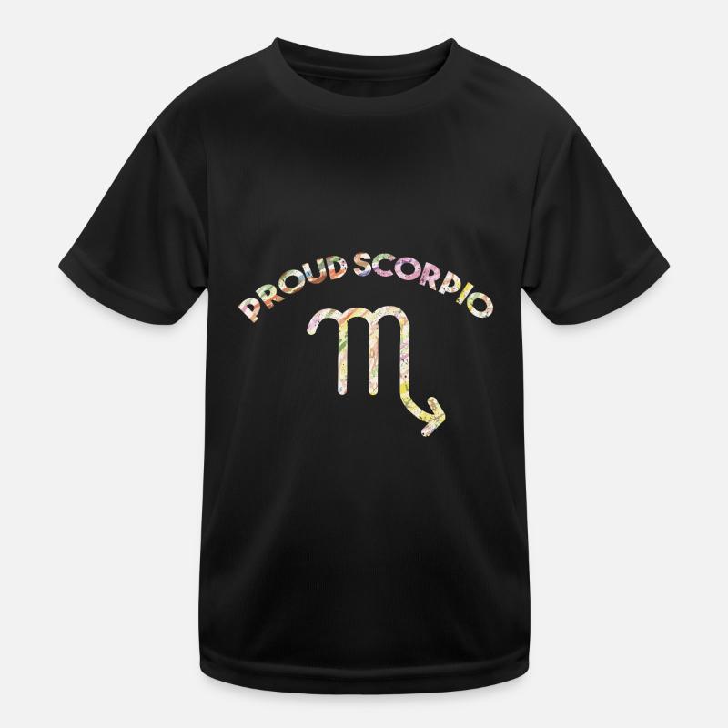 Sternzeichen Skorpion - Kinder Funktions-T-Shirt - Schwarz