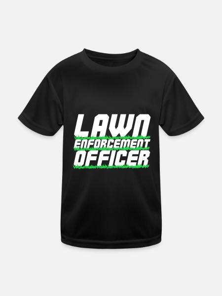Tondre tondeuse à gazon Jardinier drôle - T-shirt sport Enfant - noir - Devant