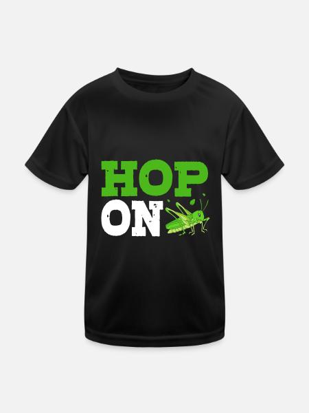 Heuschrecke - Kinder Funktions-T-Shirt - Schwarz - Vorne