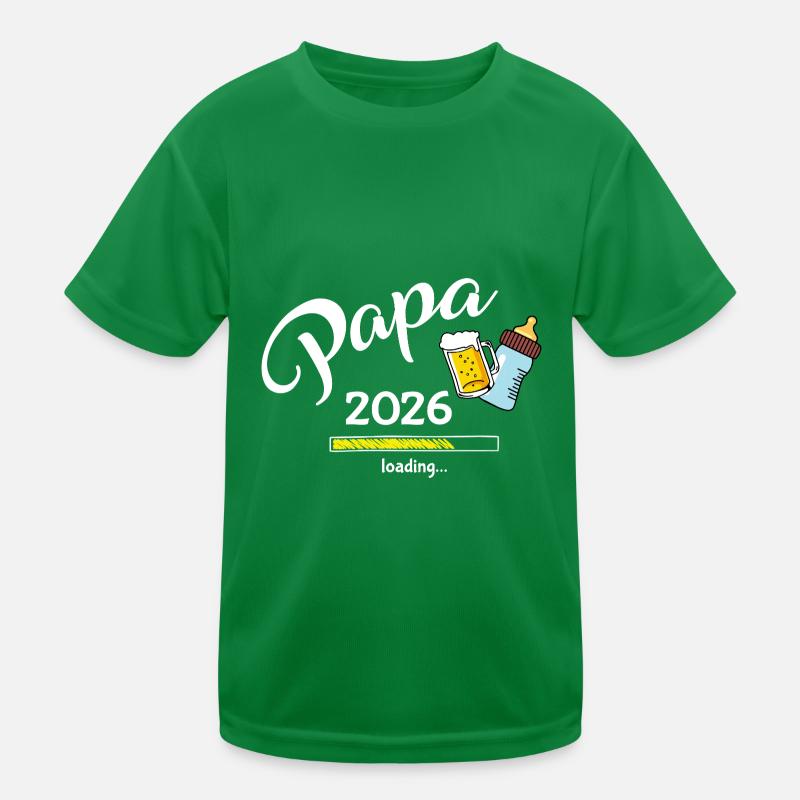 Papa 2026 Loading Gamer Werdender Papa Kinder Funktions-T-Shirt