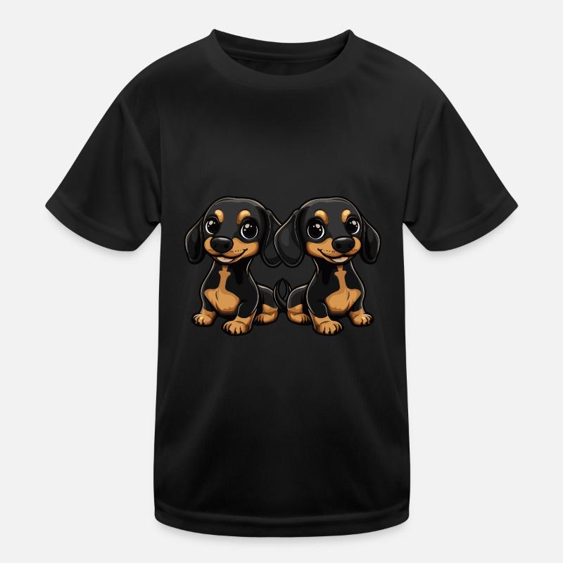 Dackel DachsHund Comic Kinder Funktions-T-Shirt