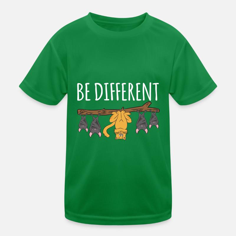 Be Different Cat With Bats Kids Functional T-Shirt