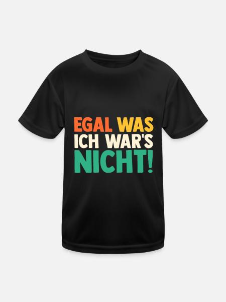 Egal was ich wars nicht Retro - Kinder Funktions-T-Shirt - Schwarz - Vorne
