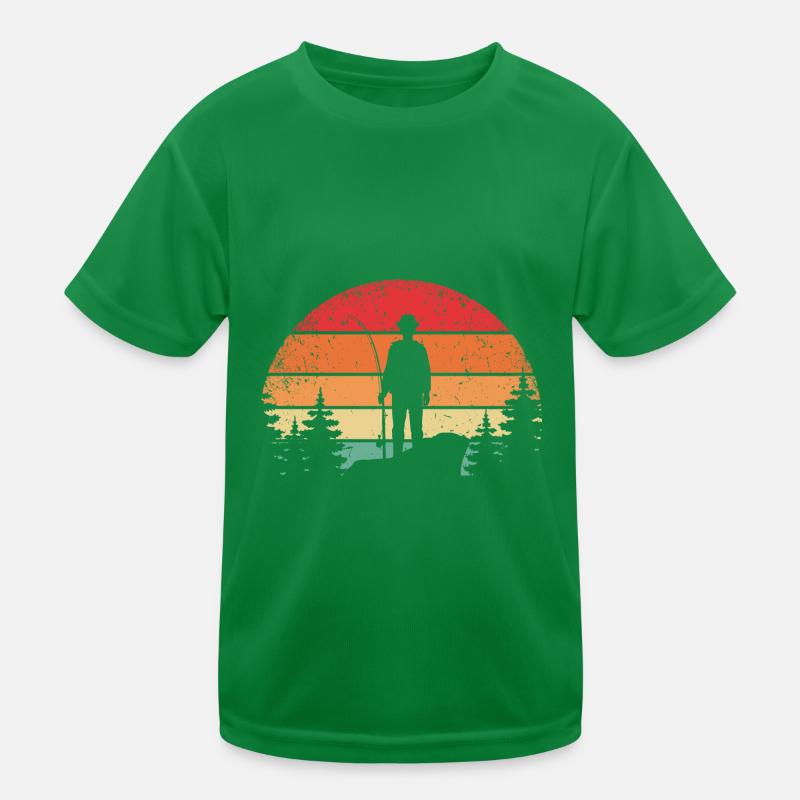 Retro Angler Kinder Funktions-T-Shirt