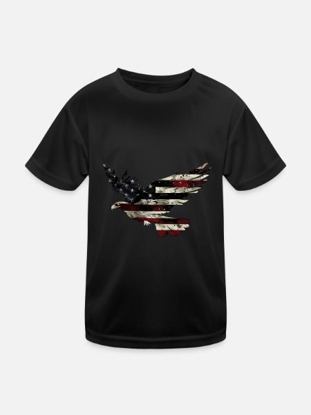 Drapeau américain Eagle Silhouette American Heritage 4 - T-shirt sport Enfant - noir - Devant