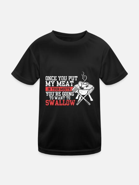 BBQ Barbecue Griller I Meat Lover I Grilling - Kids Functional T-Shirt - black - Front