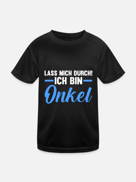 Patenonkel Pate Onkel - Kinder Funktions-T-Shirt - Schwarz - Vorne