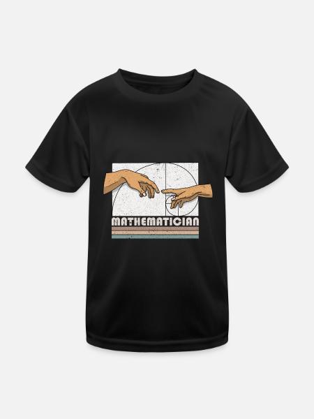 Erschaffung Adams Fibonacci Mathe Kunst - Kinder Funktions-T-Shirt - Schwarz - Vorne