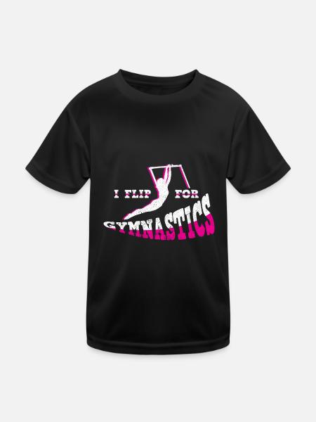 Gymnastics Gymnastics Bars Trampoline Rings Gymnast - Kids Functional T-Shirt - black - Front