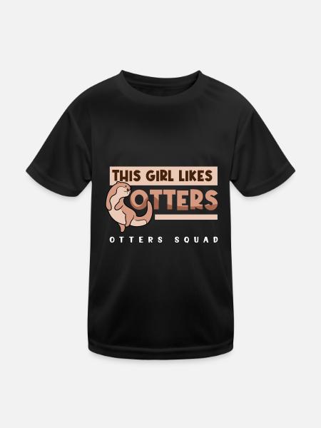 Une fille aime les loutres, les rongeurs, les - T-shirt sport Enfant - noir - Devant