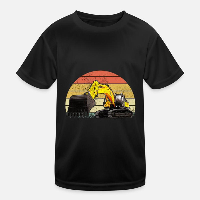 Excavator Driver Construction Worker Excavator Kids Functional T-Shirt