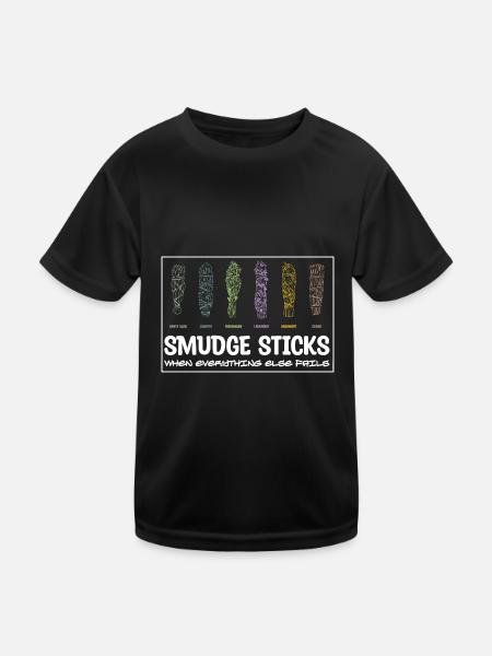 Sage Smudge Sticks Spiritual Healing Prayer Pagan - Kids Functional T-Shirt - black - Front