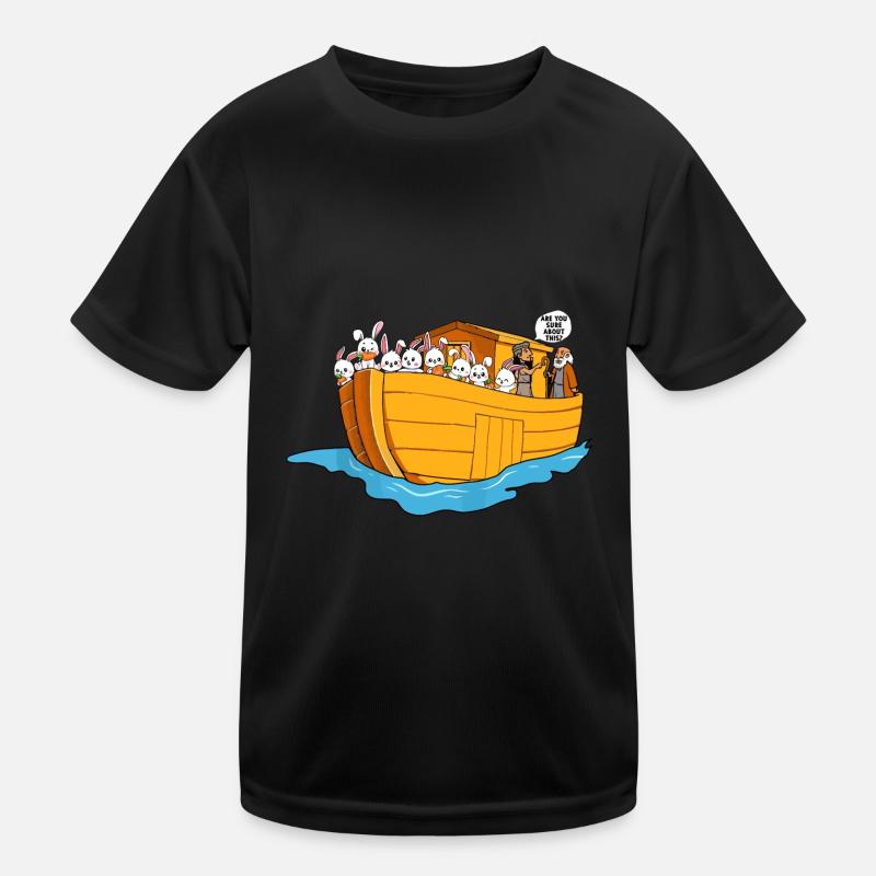Noah Arche Boot Hasen Kinder Funktions-T-Shirt