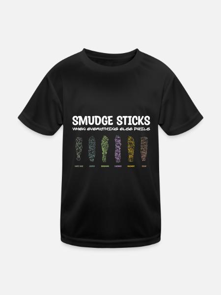 Sage Smudge Sticks Spiritual Healing Prayer Pagan - Kids Functional T-Shirt - black - Front