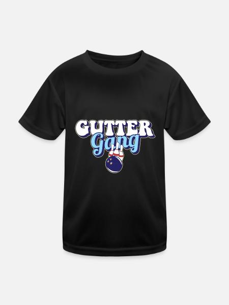 Gutter Gang Bowling Team Club Coach Funny Bowler - Kids Functional T-Shirt - black - Front
