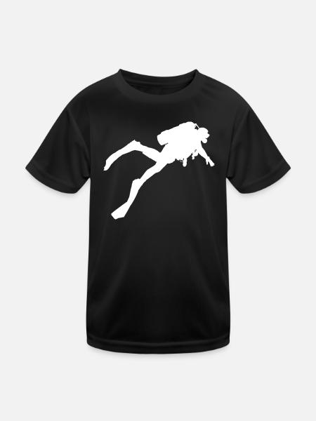 Divers Free Dive Scuba Diver Diving - Kids Functional T-Shirt - black