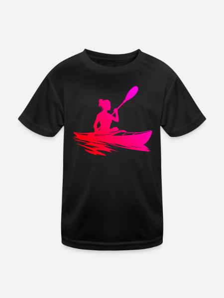 Kayak Kayak Femme Kayak Canoë Homme - T-shirt sport Enfant - noir - Devant
