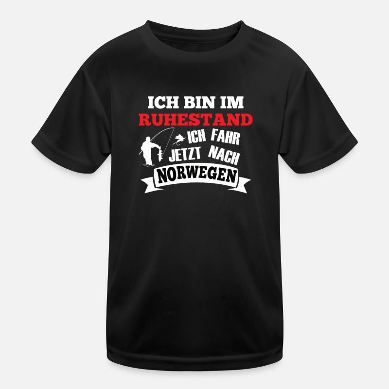 Je suis à la retraite Vacances de pêche Norvège drôle T-shirt sport Enfant