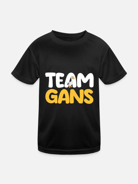 Gans Gänse - Kinder Funktions-T-Shirt - Schwarz