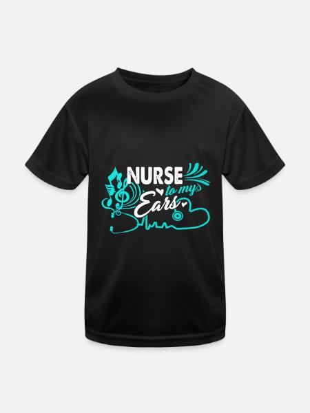 Nurse To My Ears - Kids Functional T-Shirt - black - Front