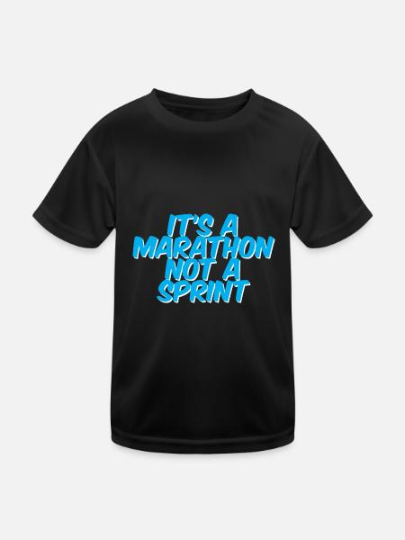It's A Marathon Not A Sprint - Kids Functional T-Shirt - black - Front
