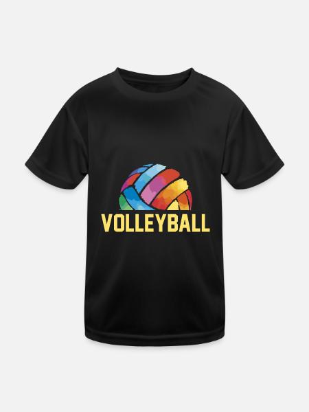 Volleyball - Kids Functional T-Shirt - black - Front